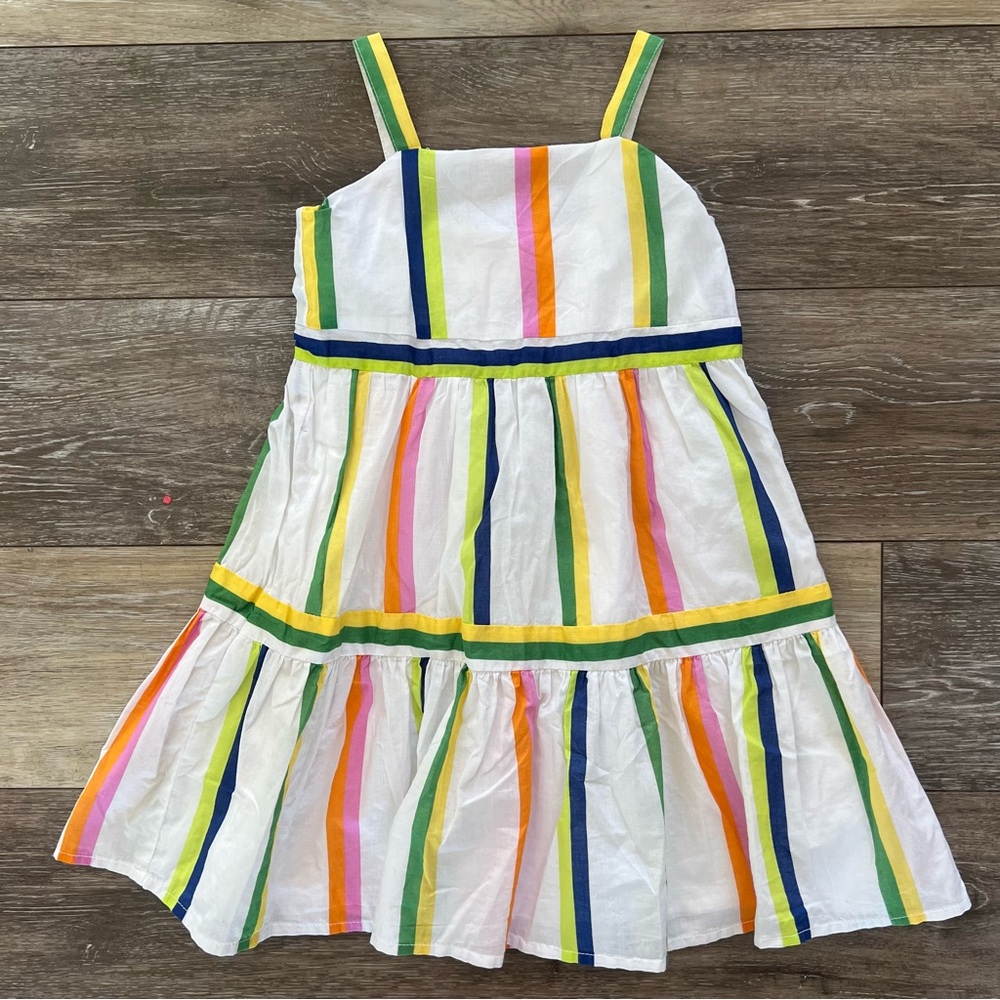 Janie and Jack Multicolor Tiered Striped Dress (18-24M) 🧡